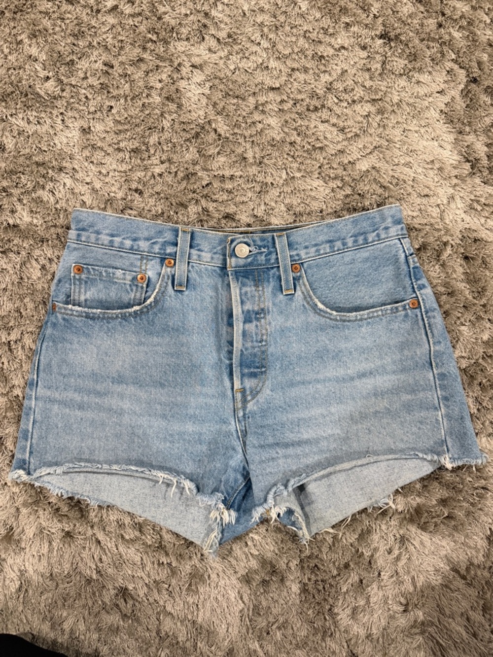 Levi Strauss & Co. Classic Light Blue Denim High-Rise Shorts
